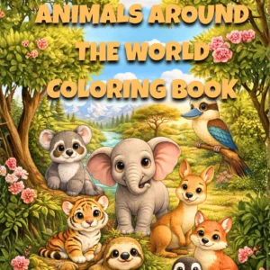 Animals Around the World Coloring Book