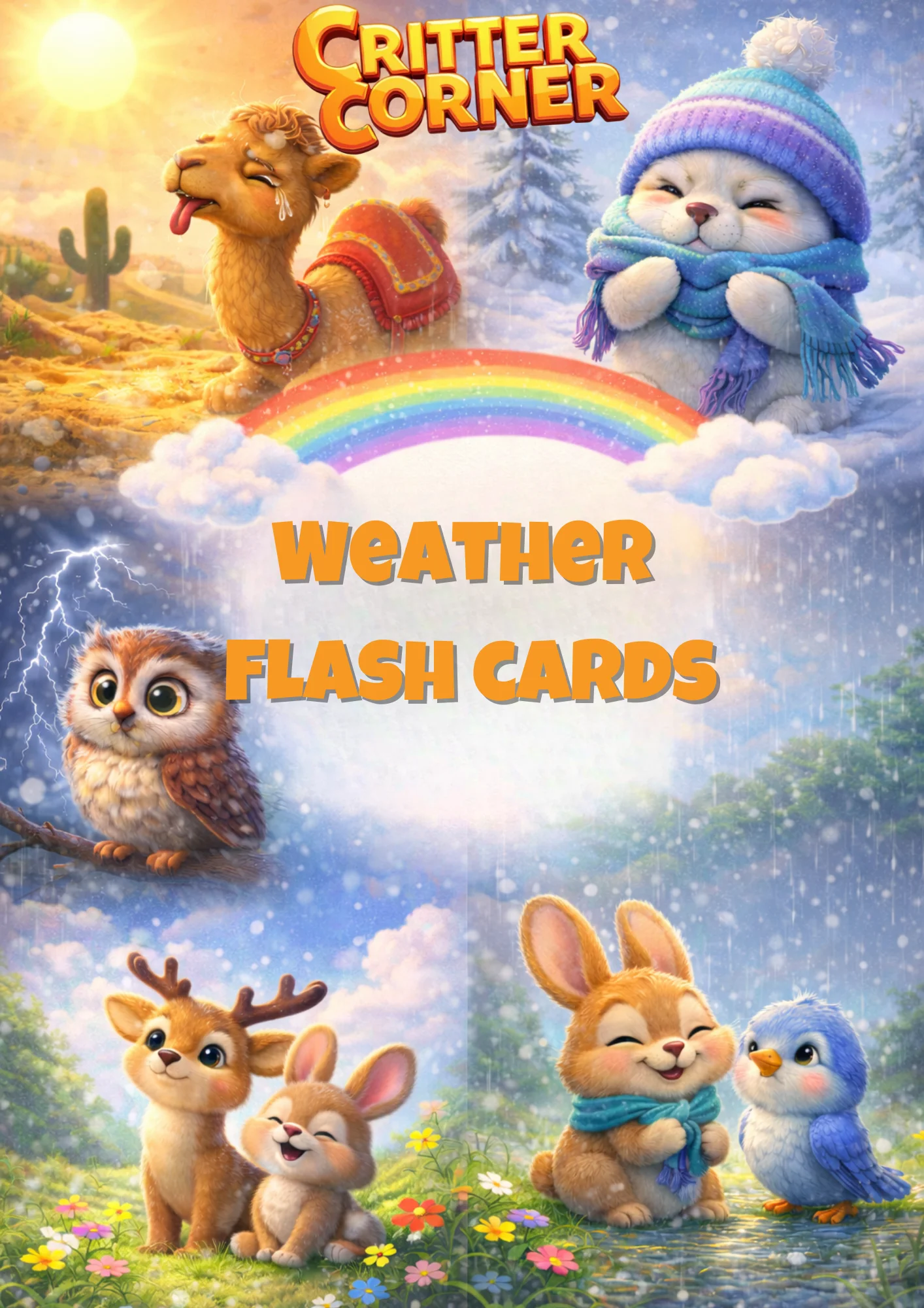 CRITTER CORNER WEATHER FLASHCARDS