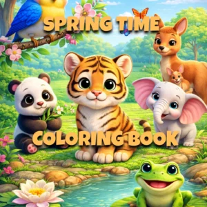 Springtime Around the World Coloring Book for Kids