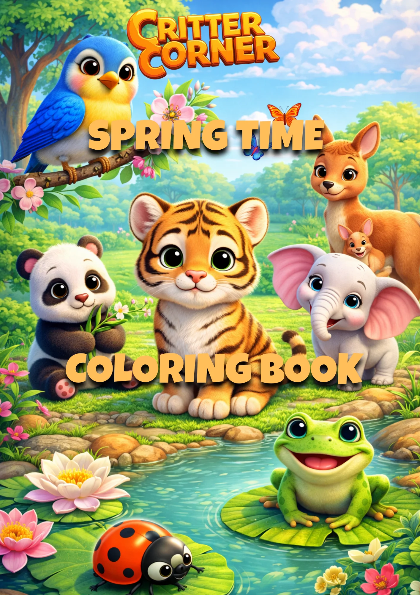 Springtime Around the World Coloring Book for Kids