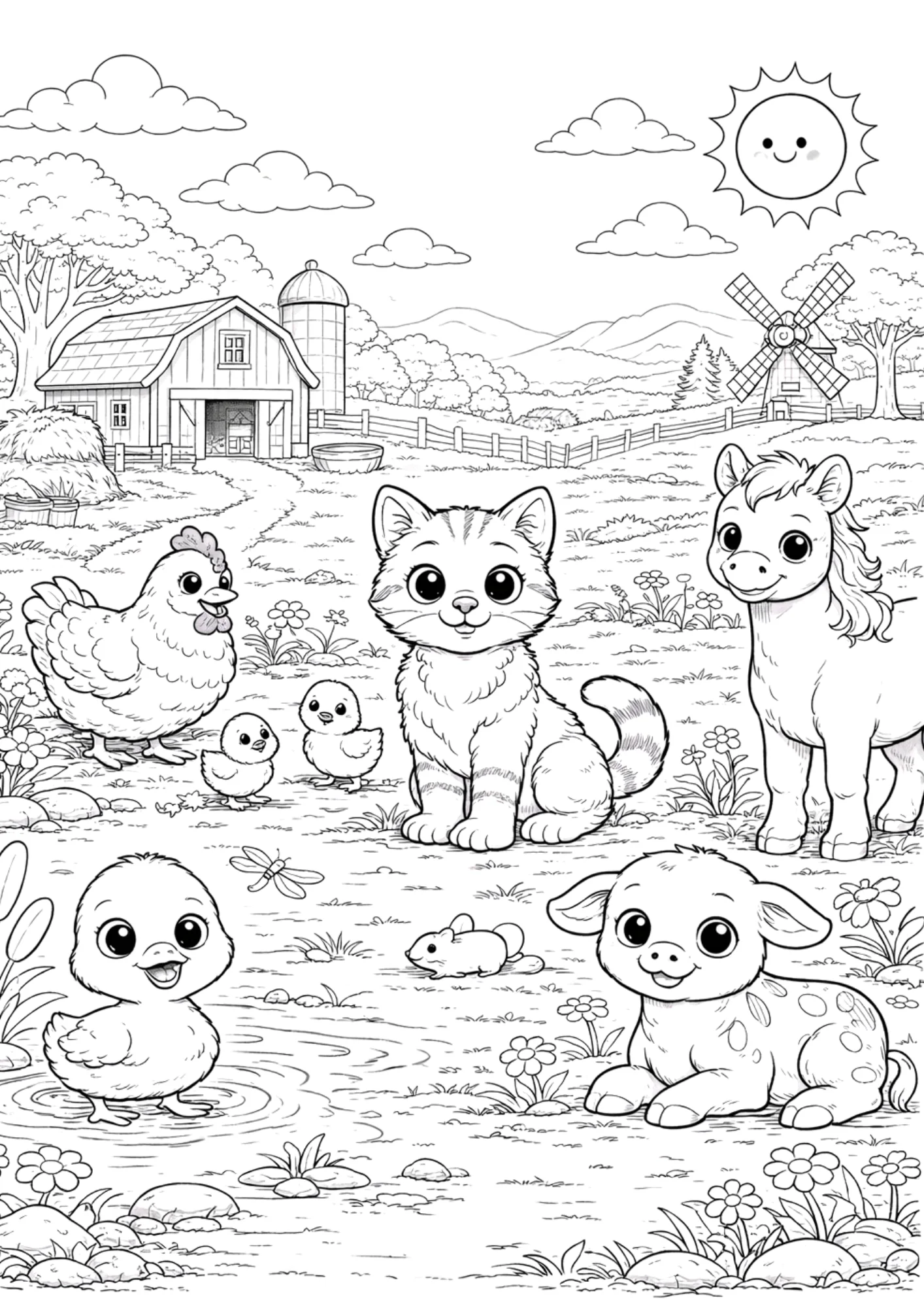 Springtime Around the World Coloring Book for Kids - Image 2